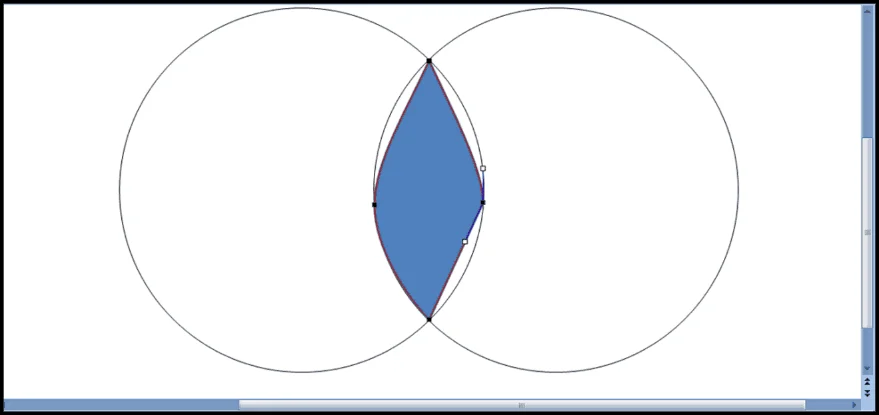 Using the edit points option, stretch out your shape to fit the overlapping parts of the venn diagram in PowerPoint