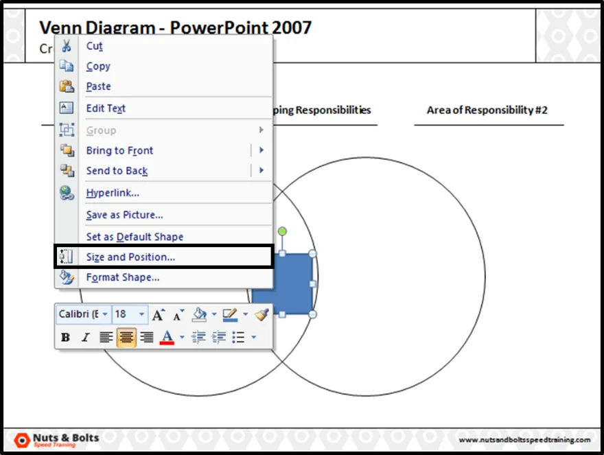 Right click your shape and select size and position in the right click menu