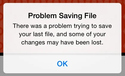 PowerPoint for iPad Navigation File Menu Problem Saving