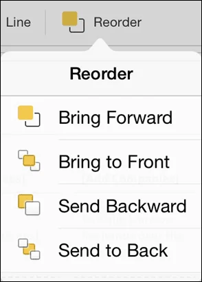 PowerPoint for iPad Shapes Tab #5 Reorder