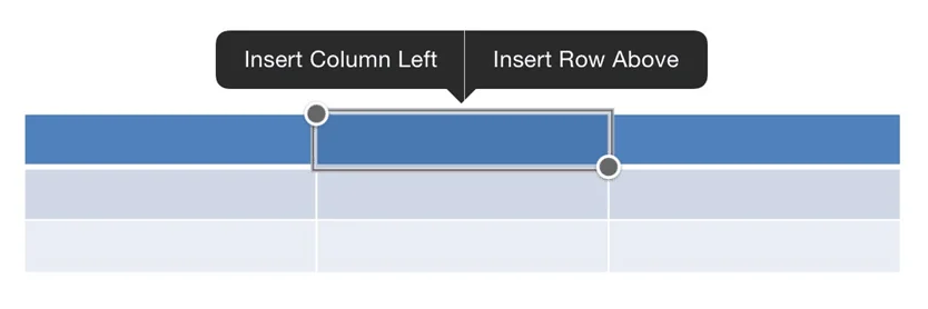 PowerPoint for iPad Table Edit Commands Insert Row Column