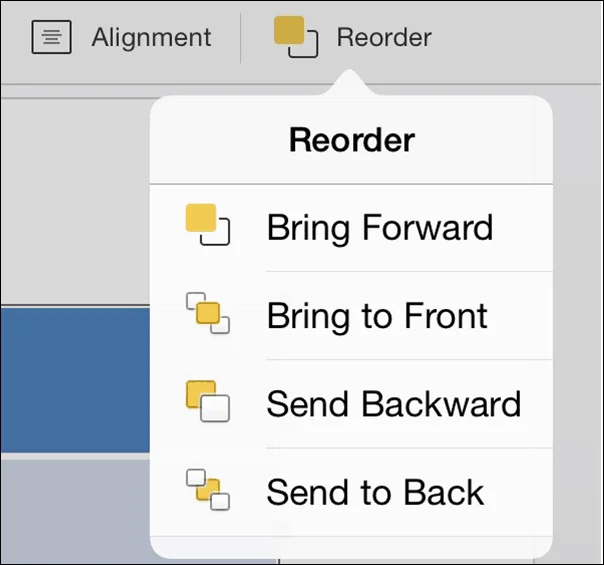 PowerPoint for iPad Table Tab #8 Reorder