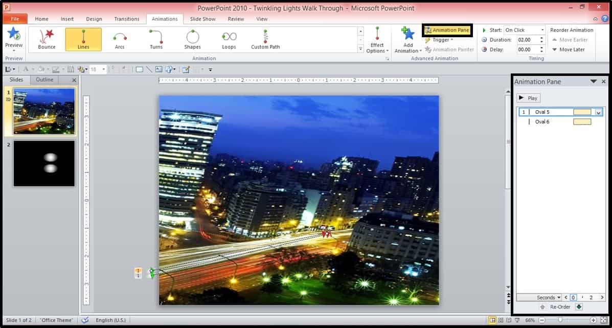 PowerPoint Animation City Night Scene Part 2 Step #10