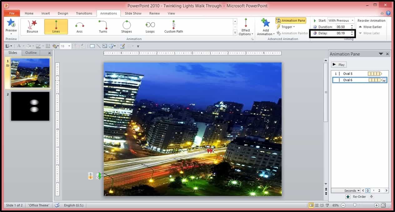 PowerPoint Animation City Night Scene Part 2 Step #15