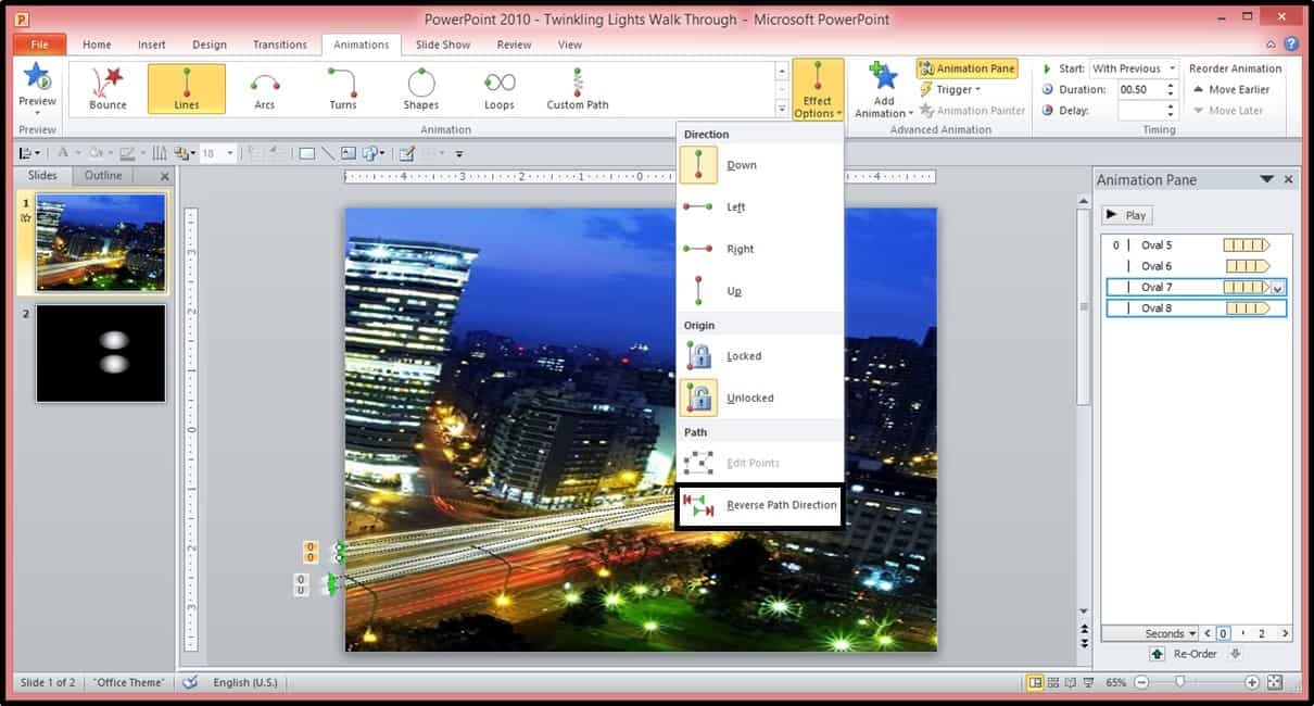 PowerPoint Animation City Night Scene Part 2 Step #18