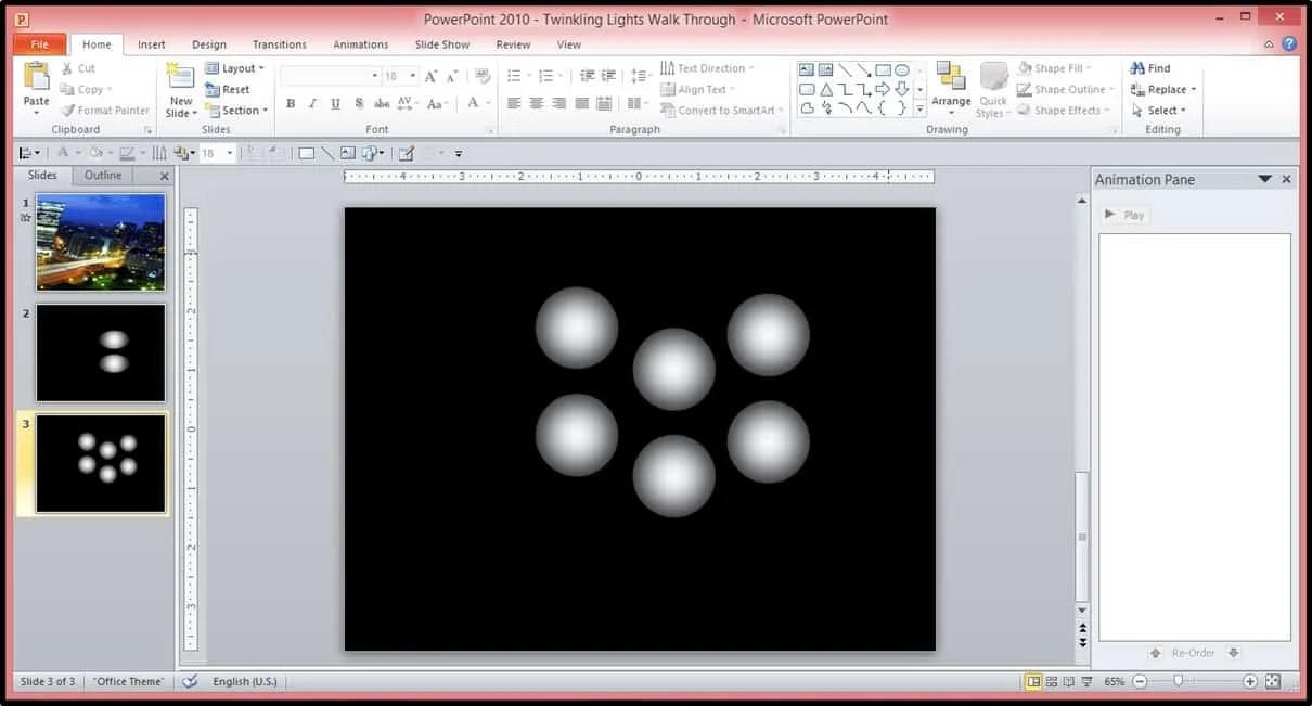 PowerPoint Animation City Night Scene Part 3 Step #1