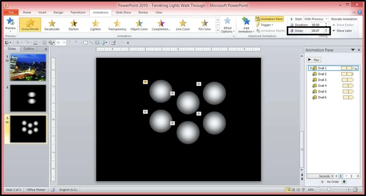 PowerPoint Animation City Night Scene Part 3 Step #5