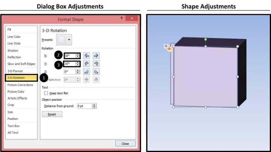 PowerPoint 3D Spinning Objects Part 3 Step #3 - Rotate 10 Degrees