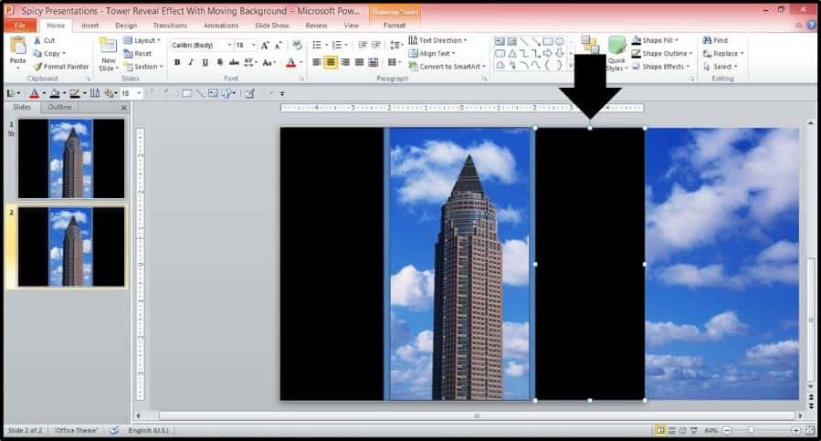 PowerPoint Reveal Animation Trick Part 3 Step #5 - Add a Black Foreground