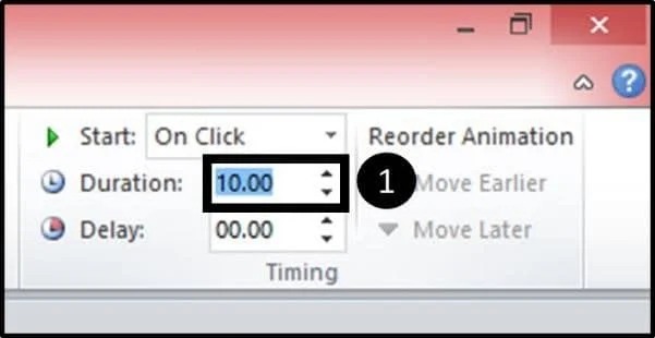 PowerPoint Reveal Animation Trick Part 3 Step #6E - Change the Duration