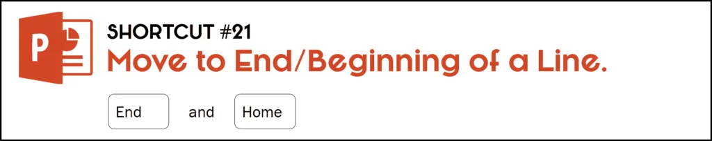 To move to the beginning or end of a line of text, hit Home for the beginning of your line of text and End for the end of the line of text