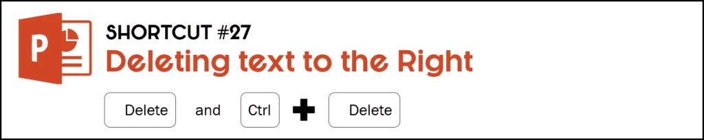 To delete text to the right, hit the Delete key, to delete entire words to the write hit the Control key plus the Delete key