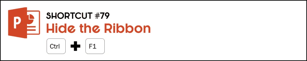 Hit control plus F1 to hide the Ribbon in PowerPoint