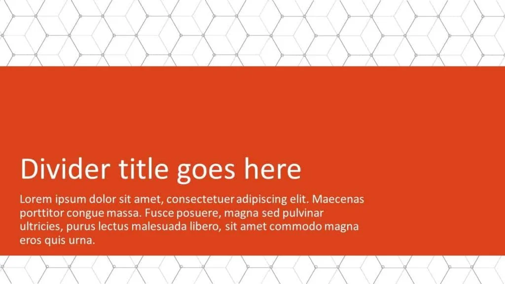 Example of a divider slide in PowerPoint to
