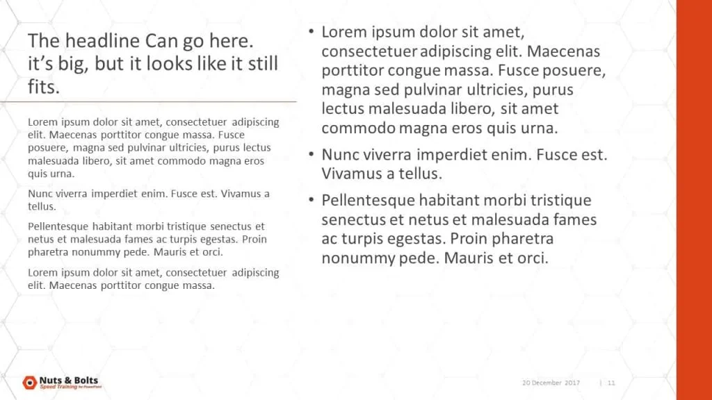 Example of a title placeholder on the left side of a PowerPoint