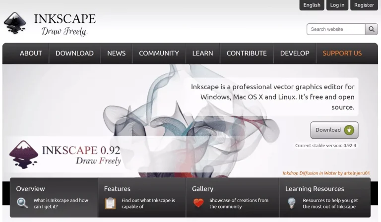 Company website for Inkscape