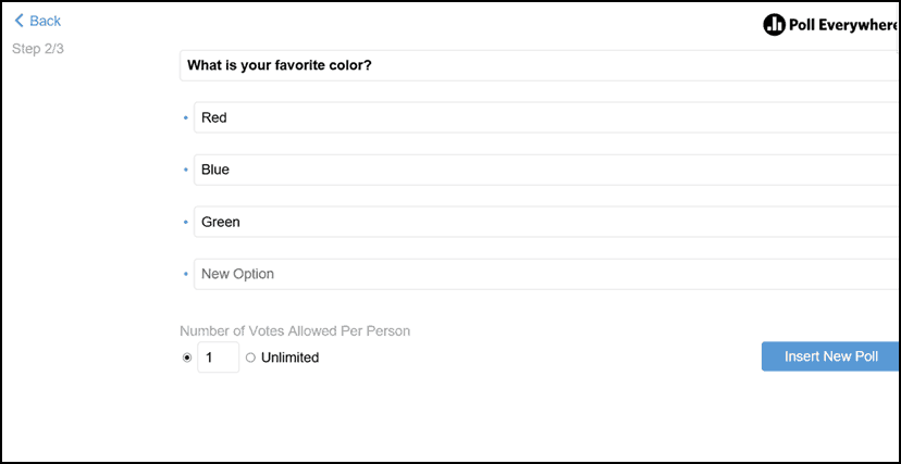 Create a Poll 8 - add your poll text