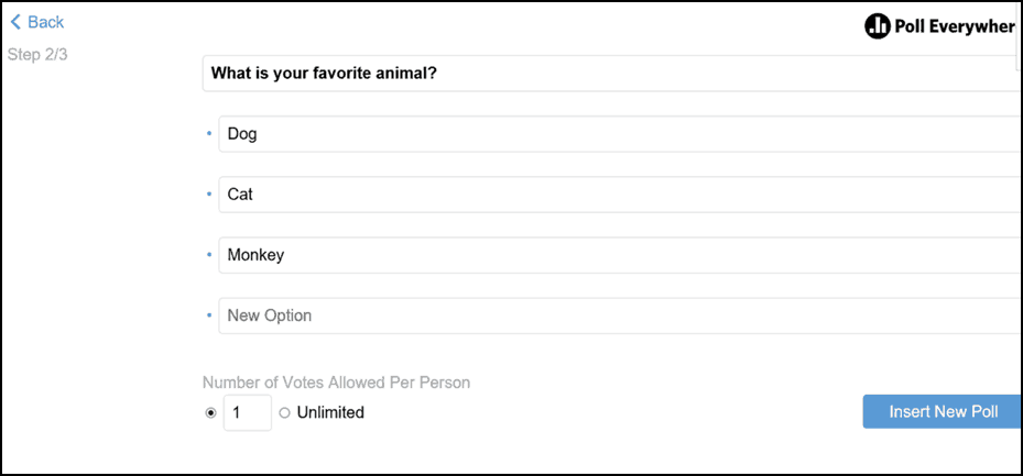 Create a Poll 9 - add your poll text 2