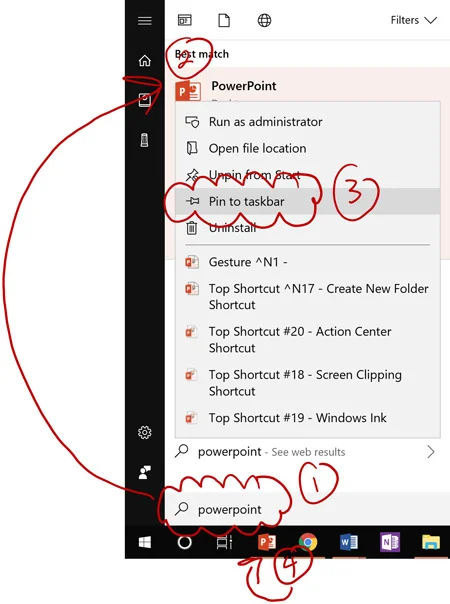 Right-click the program that you want to pin to your taskbar