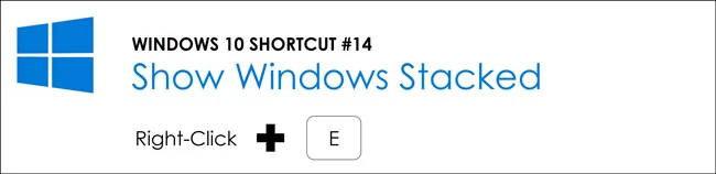 Right click your task bar and hit E to show your windows stacked