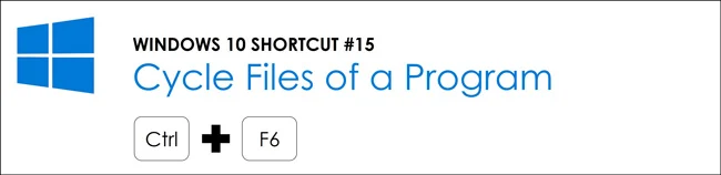 Hit control plus F6 to cycle the open documents of a specific program