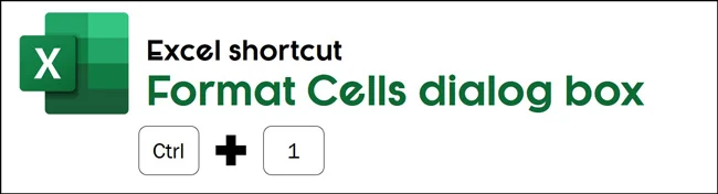 The format cells shortcut in Excel is control plus 1