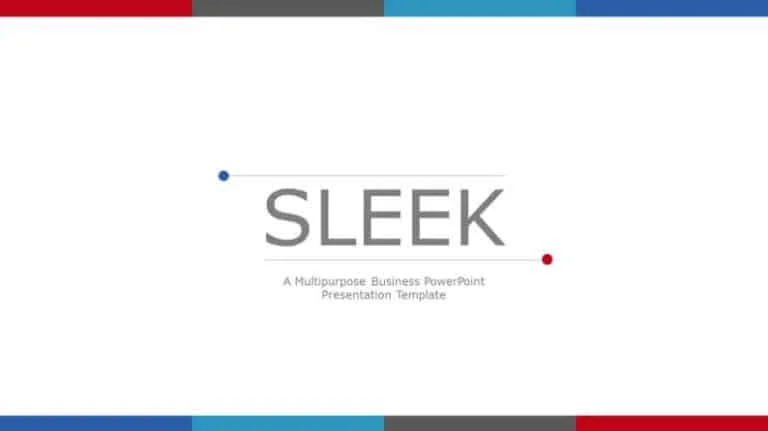 The Title slide of the sleek PowerPoint template
