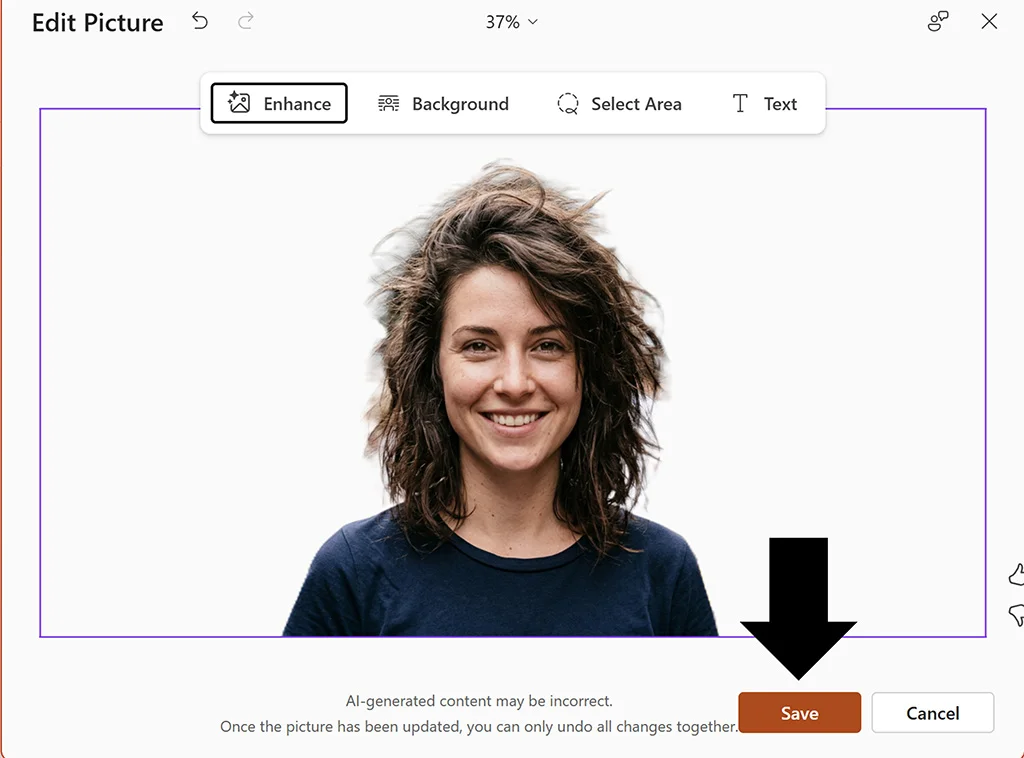 After CoalPilot removes the background, click Save to save your changes.