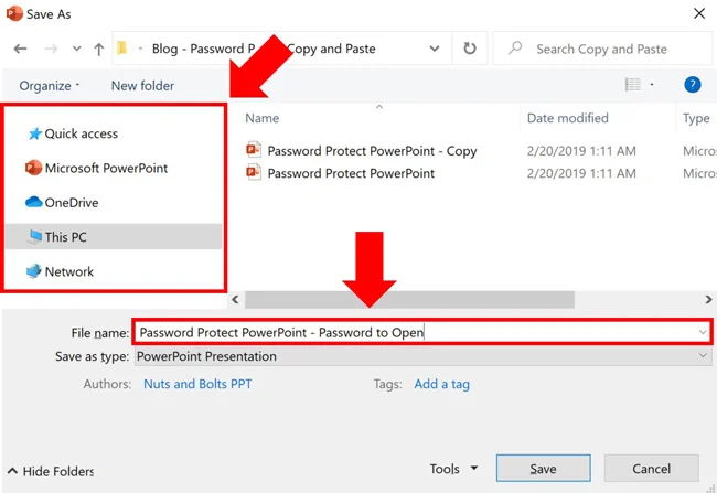 Rename your password protected presentation so you don't forget it is password protected