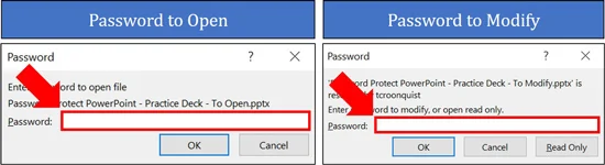 Enter the correct password to open your PowerPoint presentation