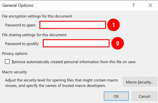 Enter a password to Open or Modify to protect your PowerPoint presentation