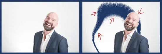 Example problem of setting a transparent background color when the background is not entirely white, but is instead a gradient