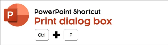 The Print shortcut in PowerPoint is control plus P
