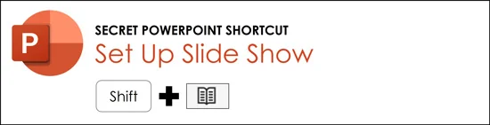 Hold the Shift key and click the reading view icon to open the set up slide show dialog box