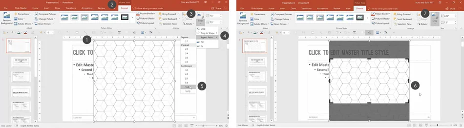 To crop an image to the 16:9 Aspect Ratio, follow the steps listed above.