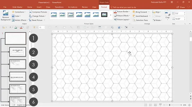 Example of the Parent slide background showing up on all of the child slide layouts in the slide master view