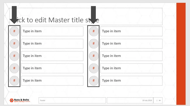 Example of placeholders that have been made into a circle and have a grey fill.