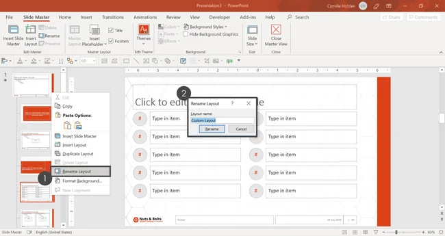 Renaming the custom Child Layout.