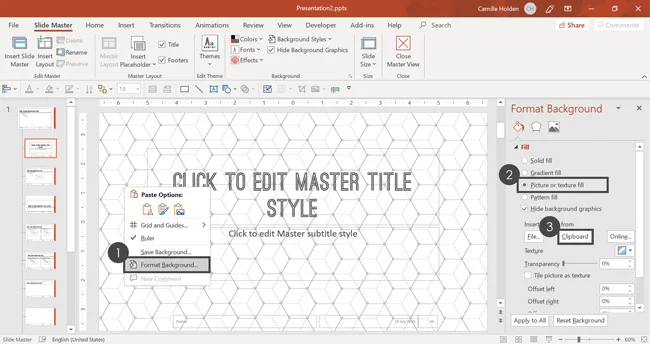 Pasting the pattern image into the Child Layout's background directly.