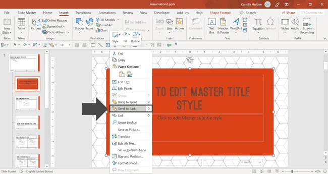 Sending the rectangle to the back of the Child Layout.