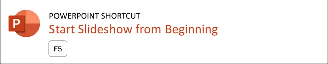 To start your PowerPoint presentation from the beginning slideshow mode F5 on your keyboard