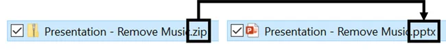 Example converting a zipped folder back into a PowerPoint presentation by changing attention to .pptx