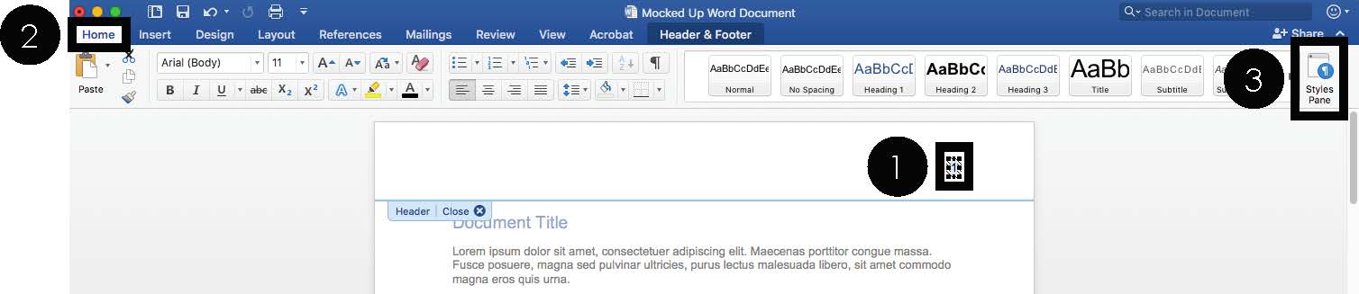 how to style page numbers in word