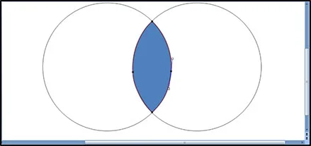 Example creating the overlapping part of a venn diagram by editing the points of a shape in PowerPoint 2007