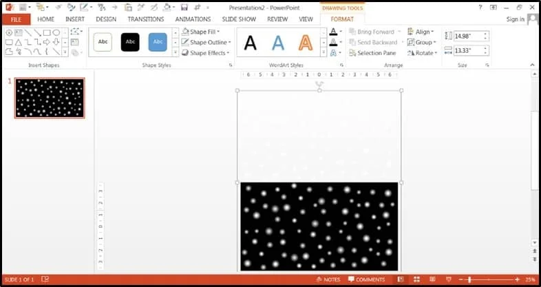 PowerPoint Falling Snow Animation Part 2 Step #3E - Group the objects together