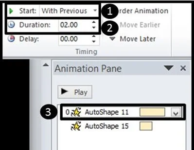 Shooting Star Animation Step 2 - 6 Setting the timing twice