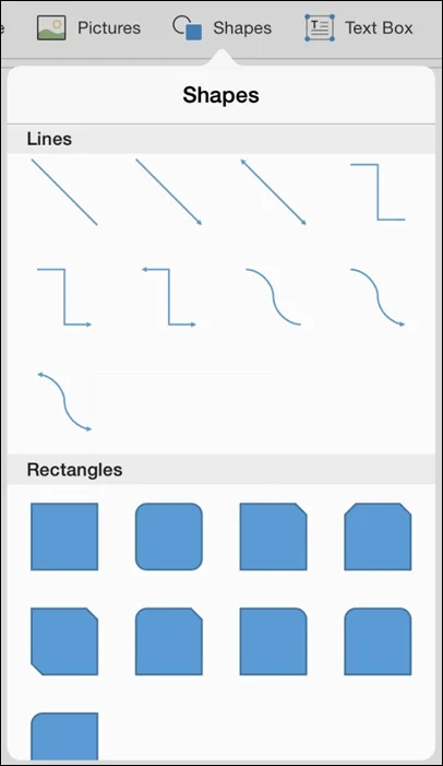 PowerPoint-for-iPad-Insert-Tab-4-Shapes-Gallery