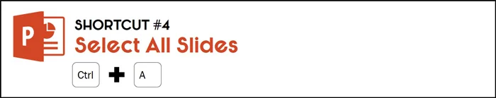 Hit Ctrl plus A to select all slides in PowerPoint