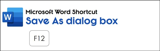 Hit F12 on your keyboard to open the Save As dialog box