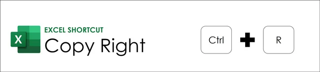 In Excel control plus R copies your content to the right of your selected range including formulas and cell references
